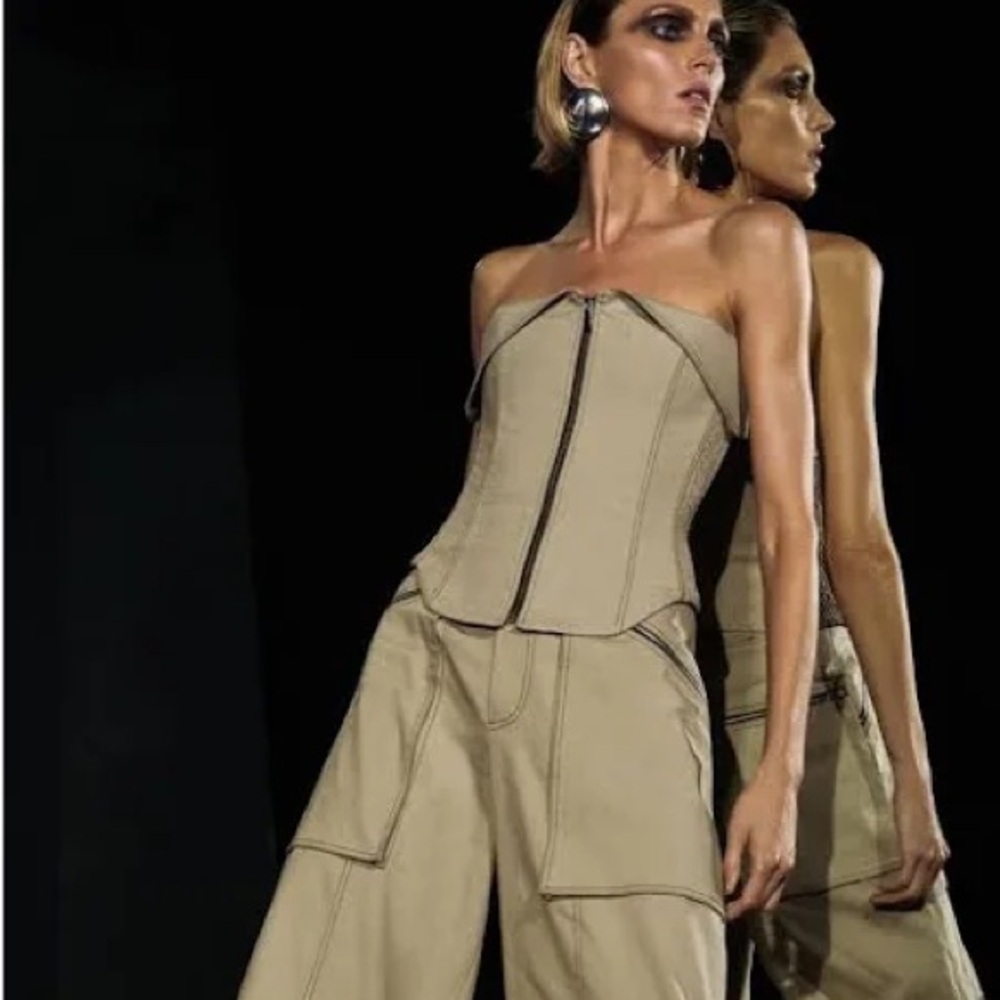 Zara Topstitched Bustier Size S